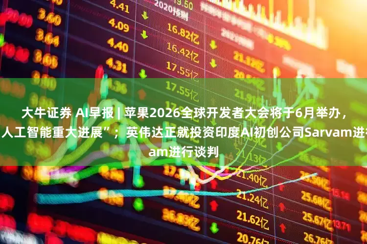 大牛证券 AI早报 | 苹果2026全球开发者大会将于6月举办，展示“人工智能重大进展”；英伟达正就投资印度AI初创公司Sarvam进行谈判